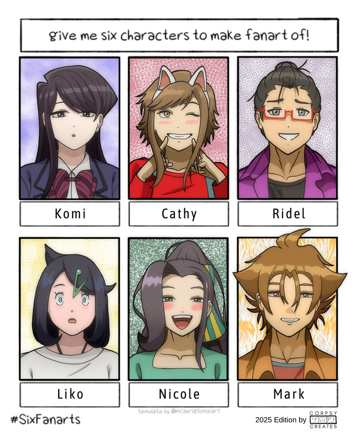 Six Fanarts Challenge 2025 14 May 2025 (+1 image)