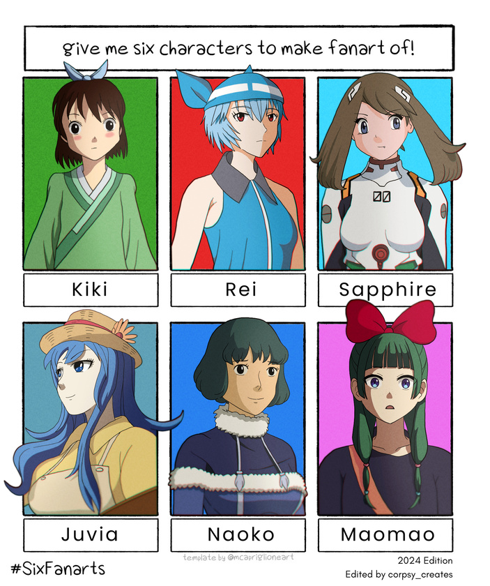 Six Fanarts Challenge 2024 6 June 2024 (+2 images)