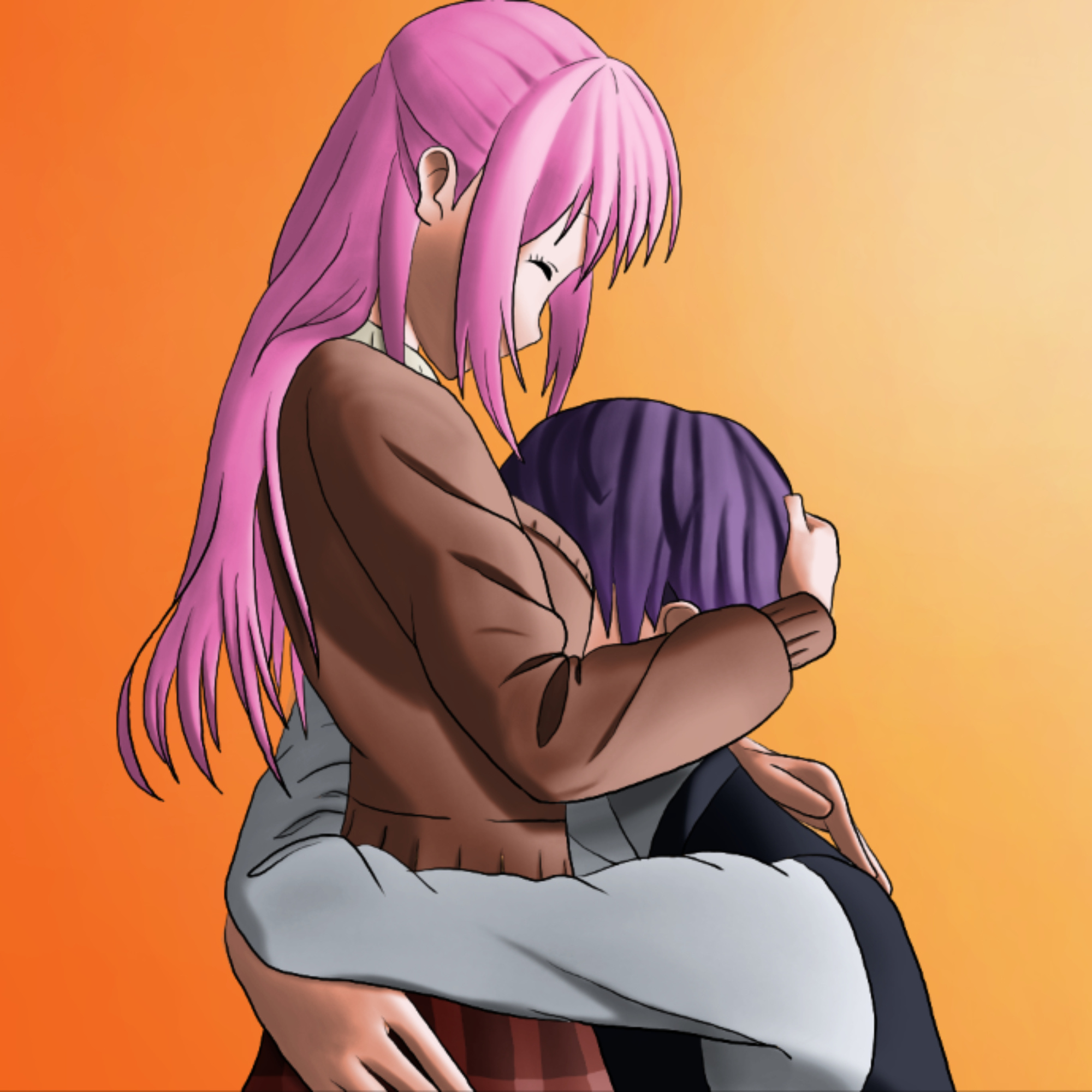 Shikimori hugging Izumi